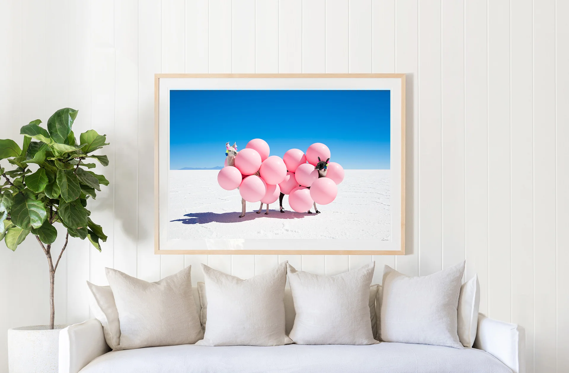 Two Llamas with Pink Balloons II - Image 2