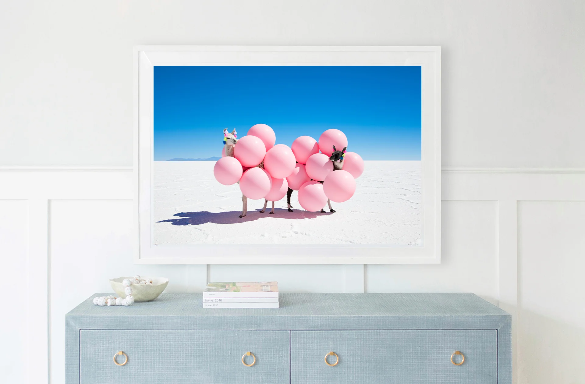 Two Llamas with Pink Balloons II - Image 3