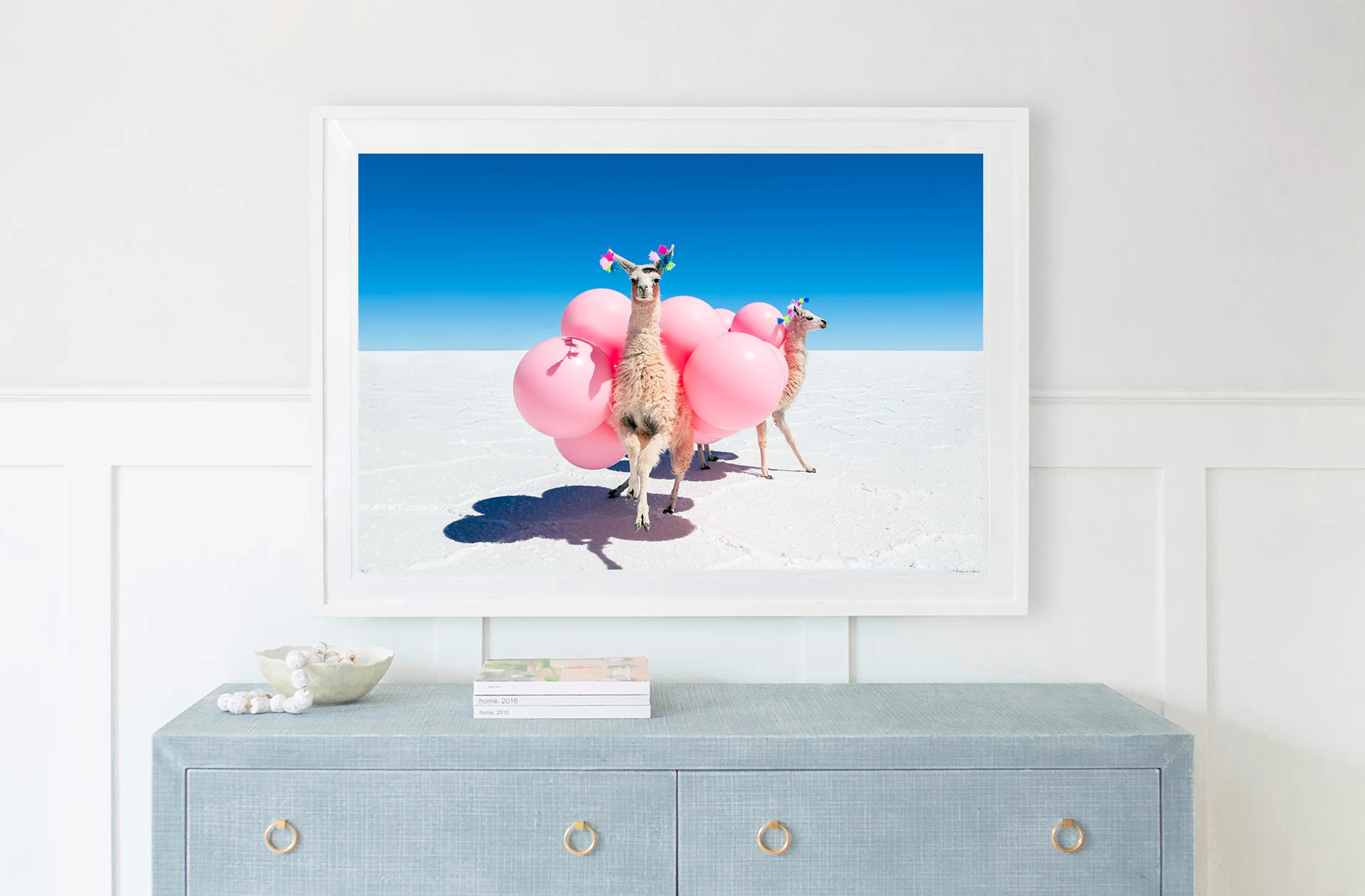 Two Llamas with Pink Balloons III - Image 3